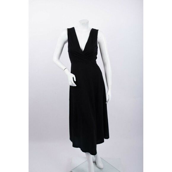 Massimo Dutti Womens Midi Flared Dress XS Black - Picture 1 of 6